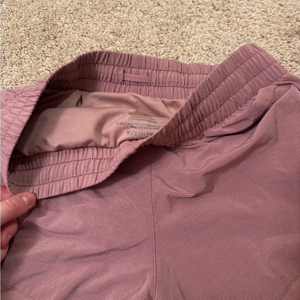 Women's Mauve pink Athleta shorts Shorts mesh racer run shorts 4” - Picture 4 of 8